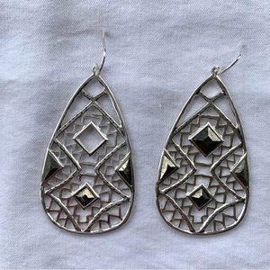 Silpada Cut-out Sterling Silver and Hematite Earrings